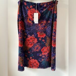 Johnny Was Etta’s Garden Mesh Midi Skirt | Floral Print | Size XXL NWT